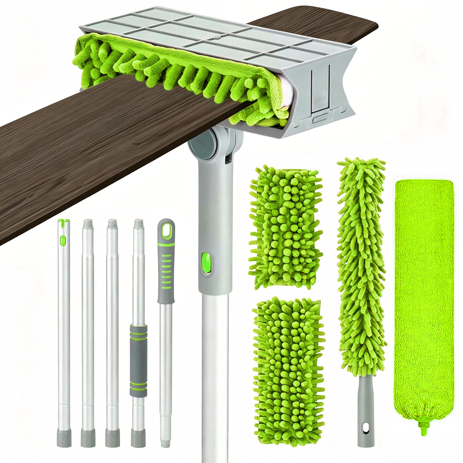 JFengqi Ceiling Fan Cleaner Duster with 64" Extendable Long Handle, Reusable Washable Microfiber Dusters for High Ceiling, Furniture, Blind, Gap