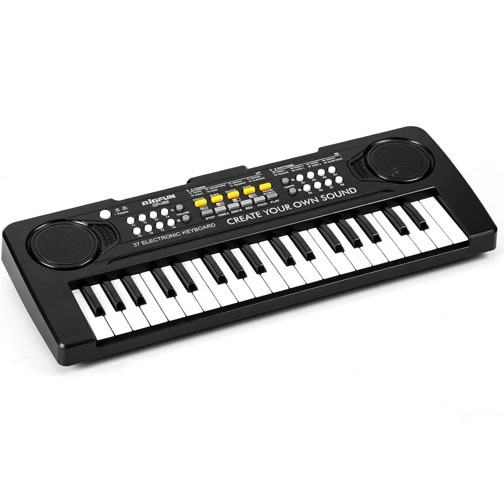 JFengqi 37-Key Piano Keyboard, Portable Electronic Piano for Beginners, Musical Instrument Toy Gift for Boys Girls, Black