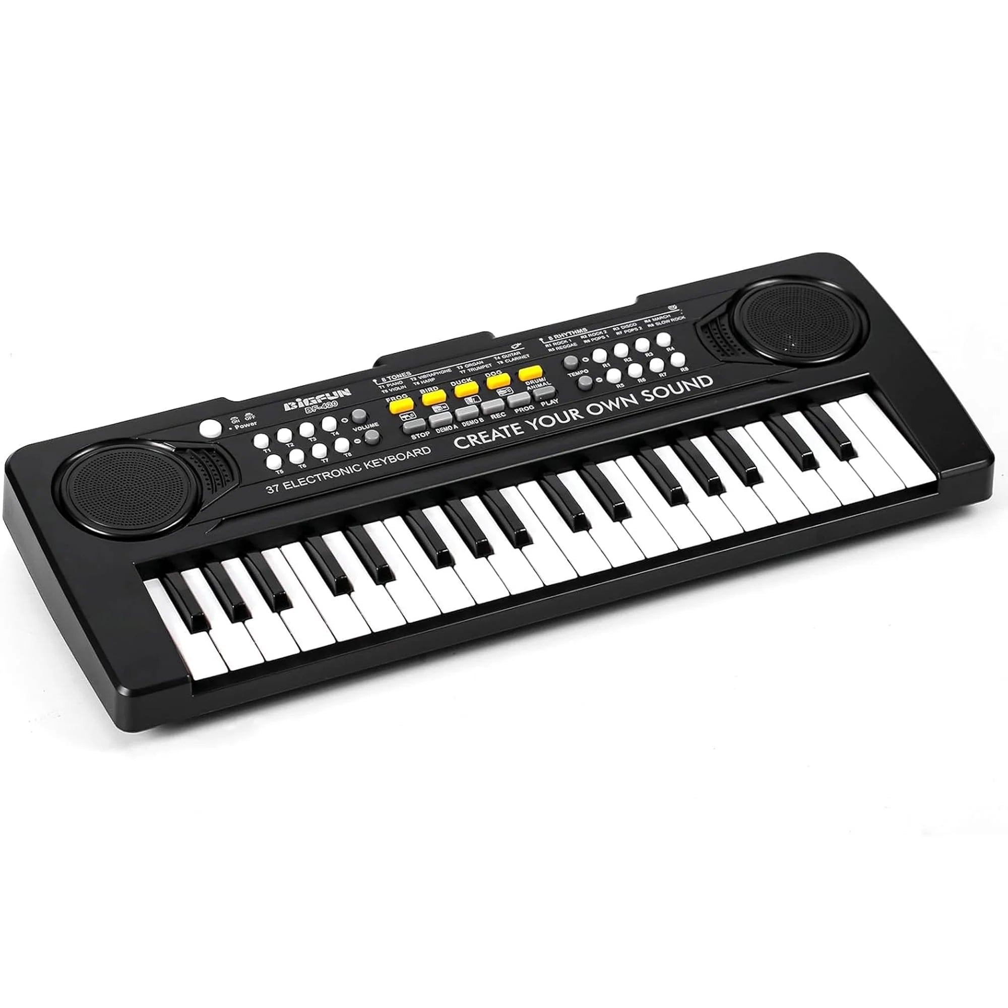 JFengqi 37-Key Piano Keyboard, Portable Electronic Piano for Beginners, Musical Instrument Toy Gift for Boys Girls, Black