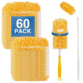 Heavy Duty Duster Refills, 60 pcs with Extended Handle & 1 Handle, 5X Microfibers Disposable Duster Kit for Cleaning, 360° Multi Surface Refills
